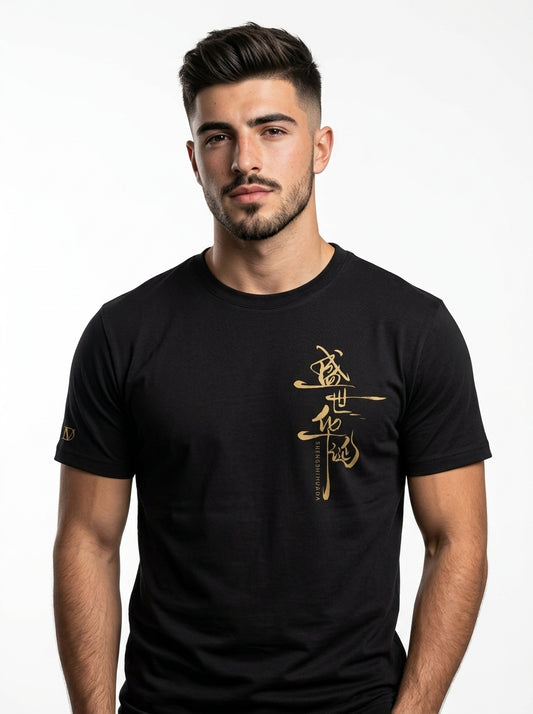 Chinese Calligraphy Graphic Cotton Jersey T-Shirt